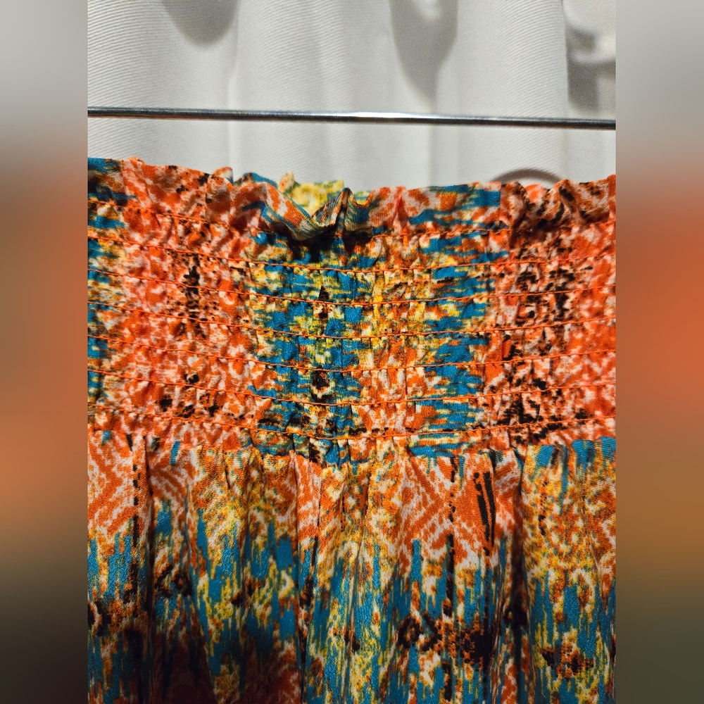 NWOT Women's Multicolor Cato Wide Leg Palazzo High Slit Pants Size Small - Picture 5 of 10